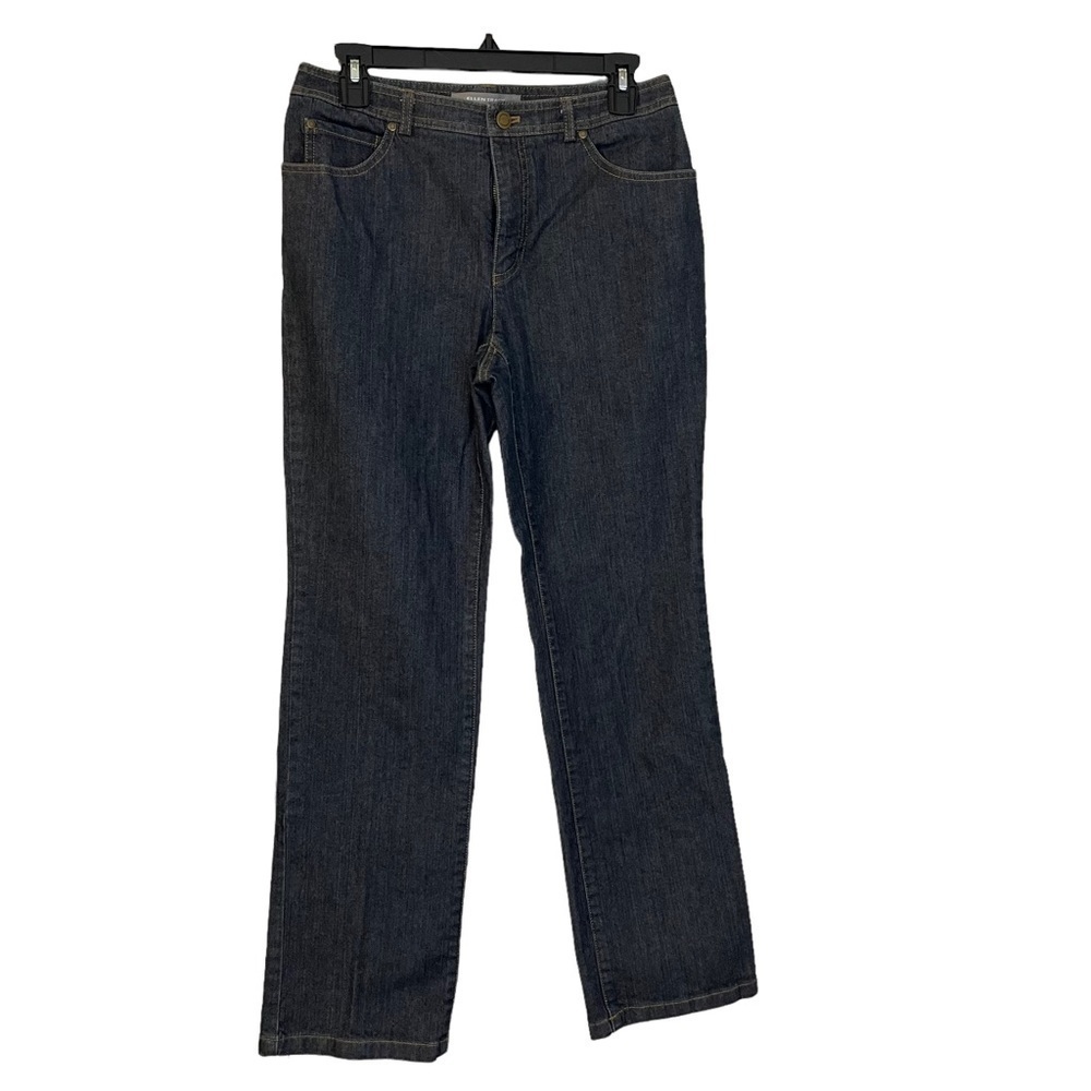 Ellen Tracy Dark Wash Straight Leg Denim Jeans 5 pocket Petite. Size 8P